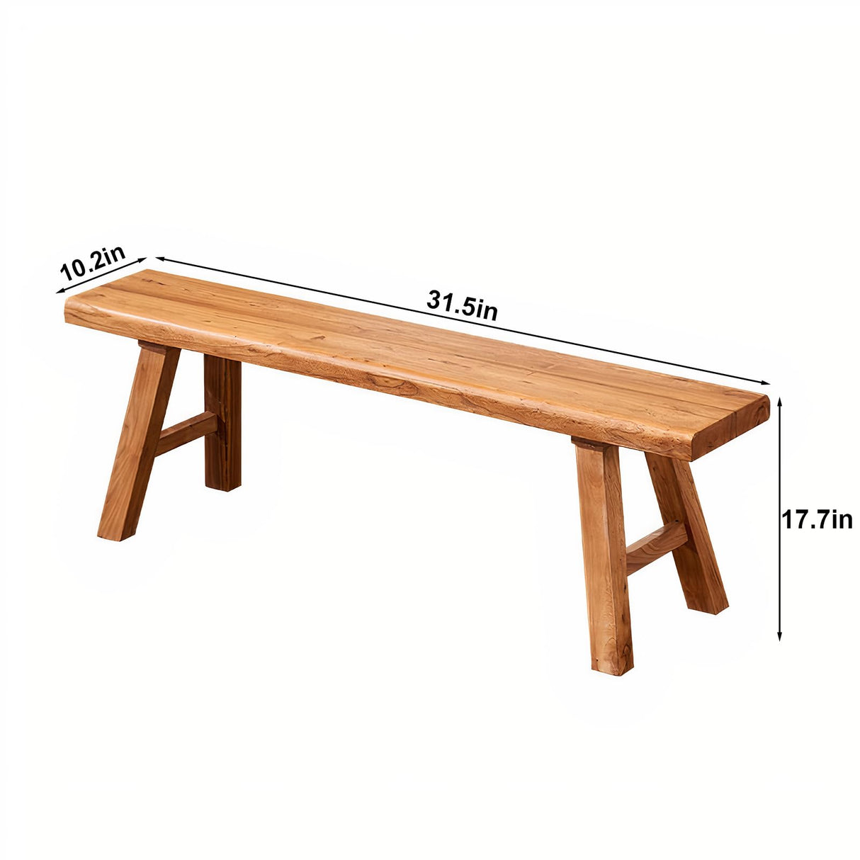 ZPrestiCraftbl 31.5in Wood Bench Indoor – Rustic Farmhouse Entryway Bench, Skinny Bench Design, Made of Extra-Thick Solid Wood, Perfect for Dining Room, Hallway, or End of Bed ZPrestiCraftbl