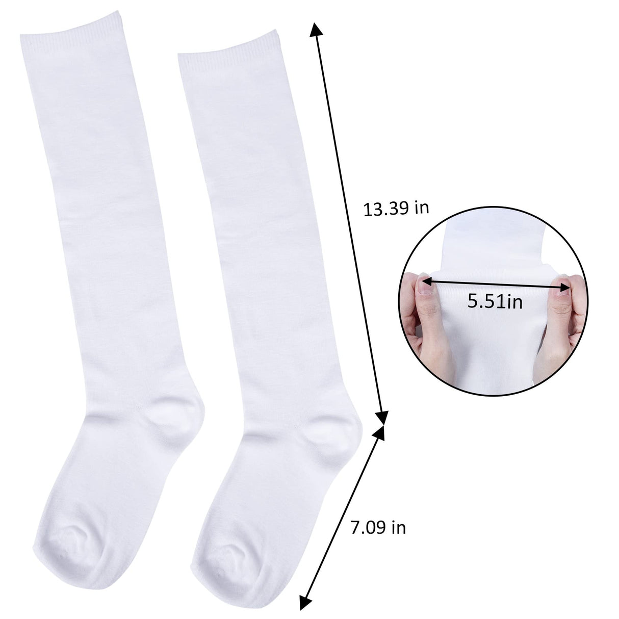 Senker Women's 4 Pairs Cotton Knee High Casual Solid Knit Socks, B_white, Medium Senker Fashion