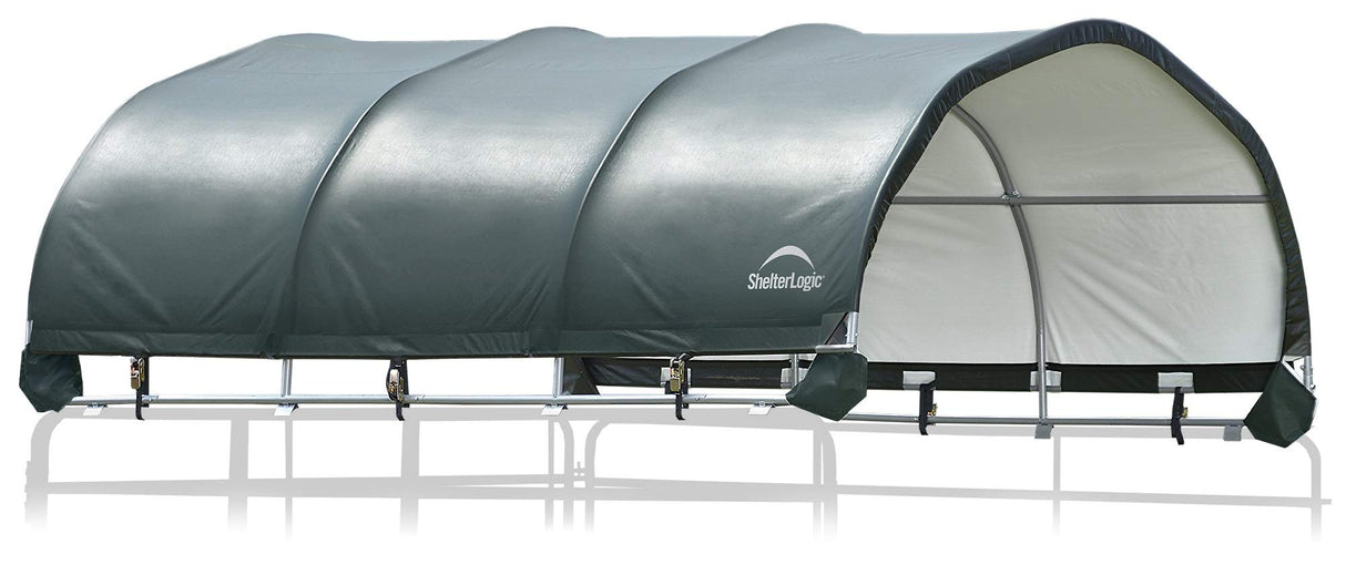 ShelterLogic 12' x 12' Corral Shelter and Livestock Shade Waterproof and UV Treated Universal Cover for Horses, Goats, and Other Livestock (Corral Panels Not Included) ShelterLogic