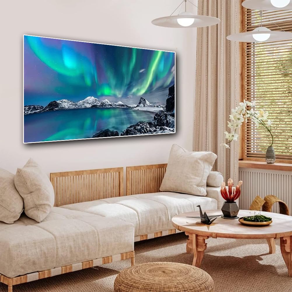 2 Pack Diamond Painting Kits,Large 5D DIY Aurora Diamond Painting Kits for Adults,DIY Full Drill Crystal Rhinestone Arts and Crafts,Lake Gem Art Painting with Diamond for Home Wall Decor (28X16inch) OFRKE