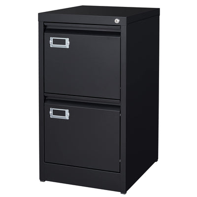 BYNSOE 2 Drawer File Cabinet with Lock Metal Vertical Filing Storage Cabinet Office Home Steel Vertical File Cabinets for A4 Legal/Letter Size Narrow File Cabinet Locked,Assembly Required