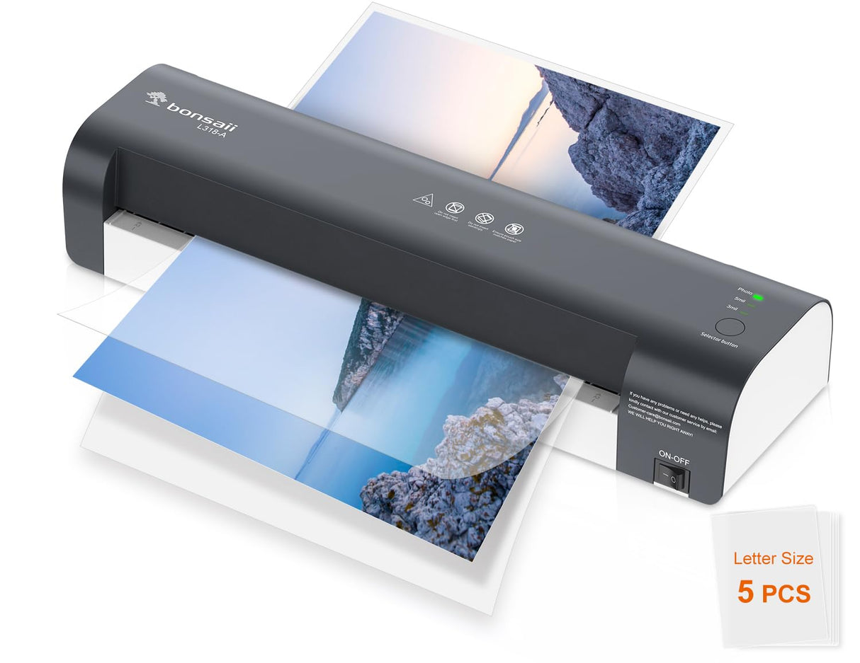 Bonsaii 13 Inch Laminator Machine with Never Jam Technology, Laminator Machine 11x17 Inch with Laminating Sheets, Laminating Machine for Home, Office, and Classroom Organization Supplies - L318-A bonsaii