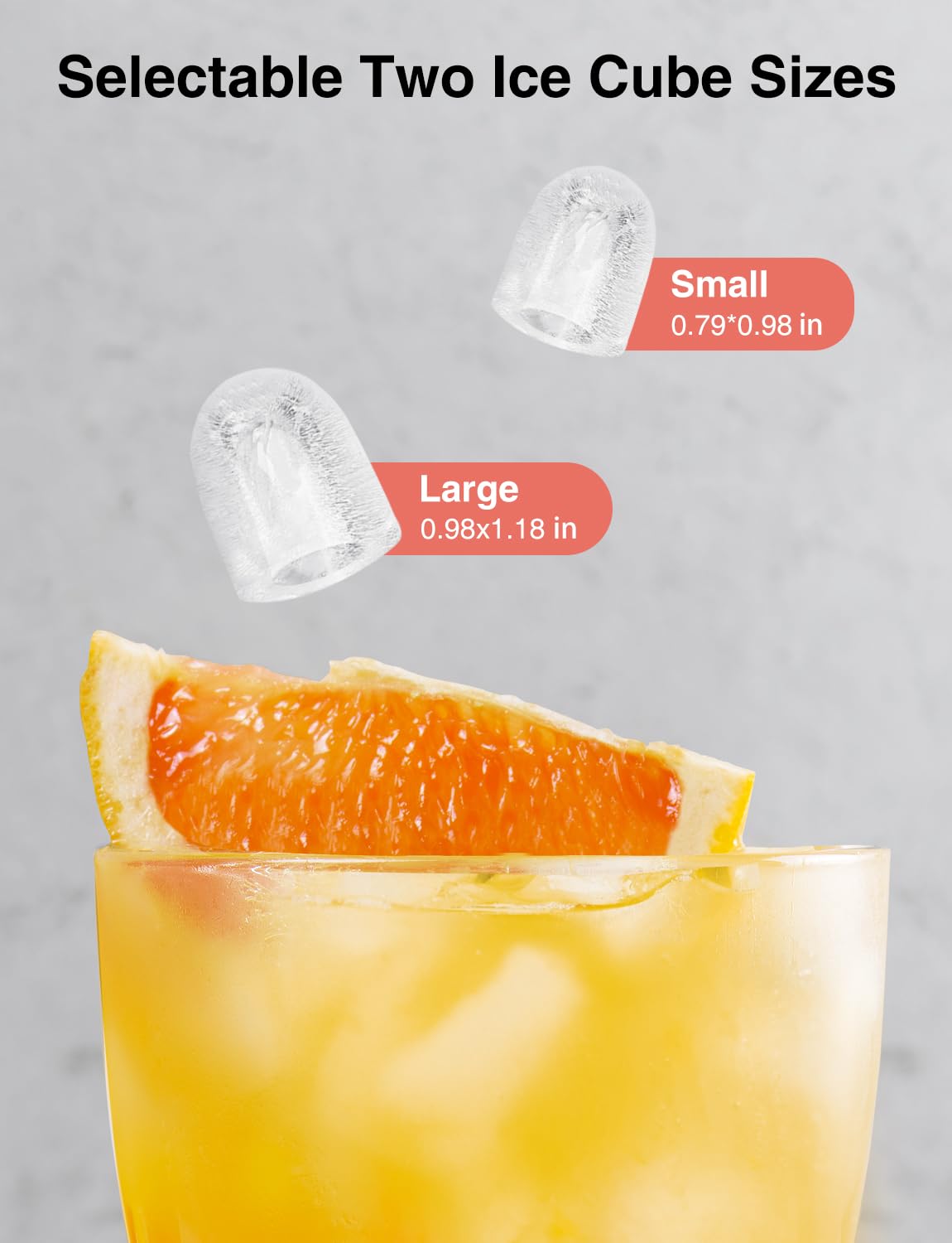 CROWNFUL Ice Maker Countertop, Portable Self-Cleaning Ice Maker Machine with Handle, Scoop and Basket, 9 Bullet Ice Cubes in 6 Mins, 26lbs/24H, Ideal for Home, Kitchen, Office, Bar, Party CROWNFUL