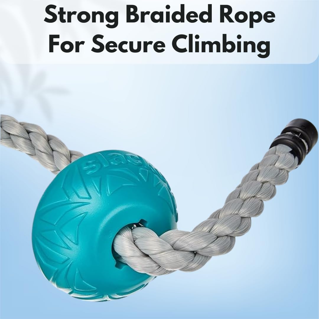 Slackers 8 ft Multi-Color Climbing Rope - Best Outdoor Ninja Warrior Training Equipment for Kids - A Great Addition to Your Backyard Ninjaline Obstacle Course Slackers