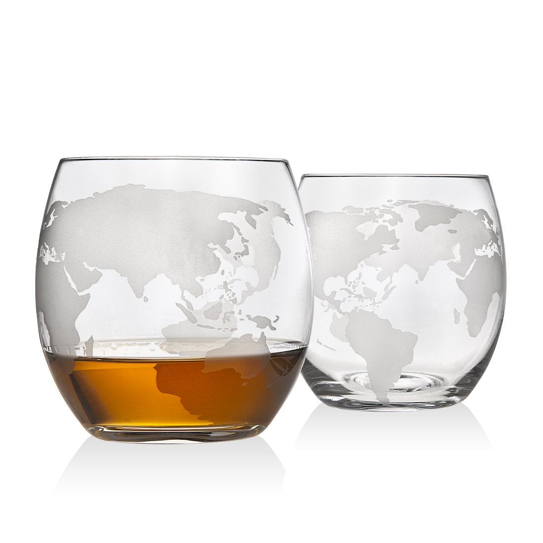 Whiskey Decanter Globe Set with 2 Etched Whiskey Glasses - for Liquor Scotch Bourbon Vodka, Gifts For Men - 850ml Godinger