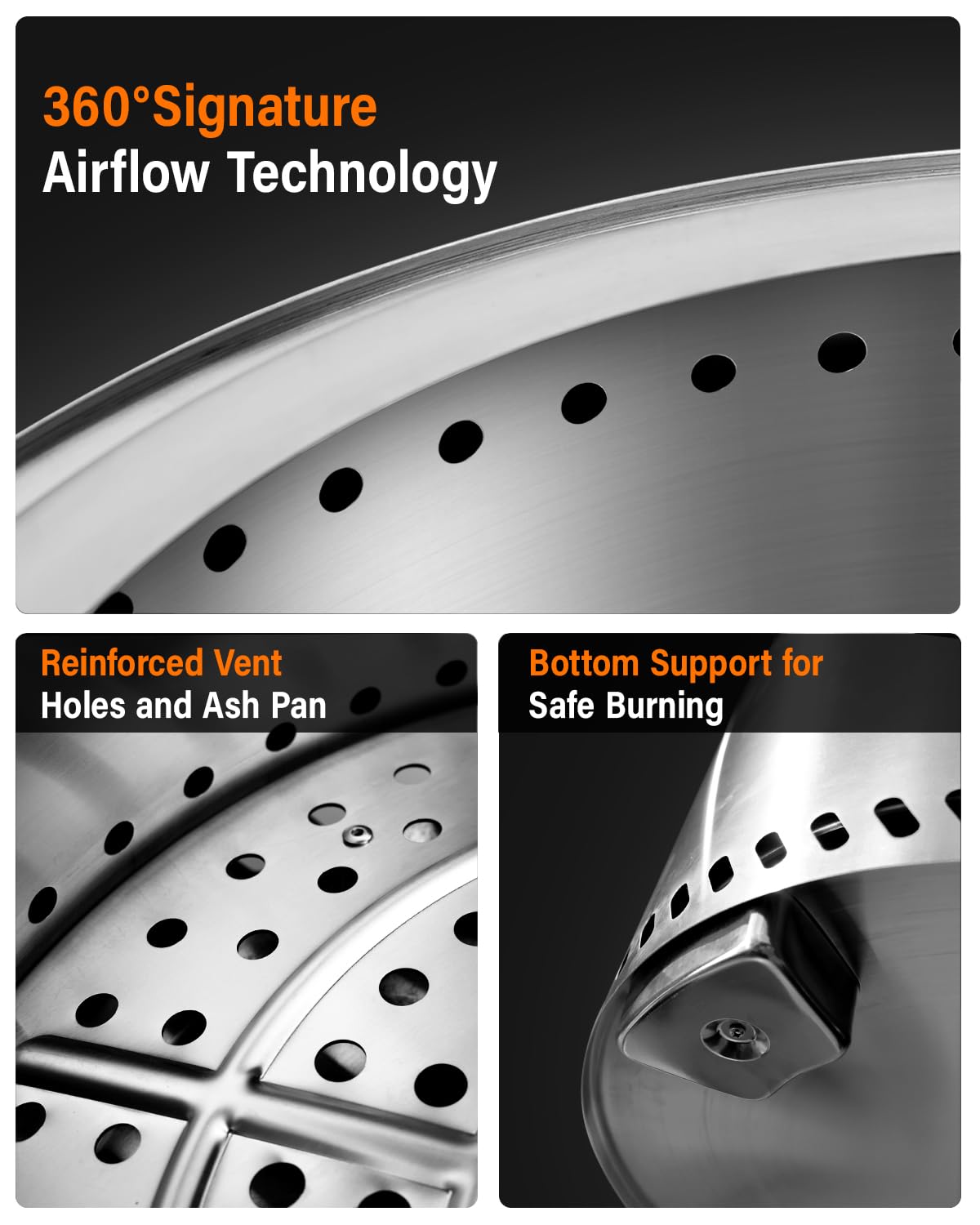 YEFU Fire Pit with Removable Ash-Pan: Smokeless Firepit 304 Stainless Steel Material - Outdoor Fire Pit Silver 19 inch - Smokeless Fire Pit for Outside Outdoor Patio Camping Backyard YEFU