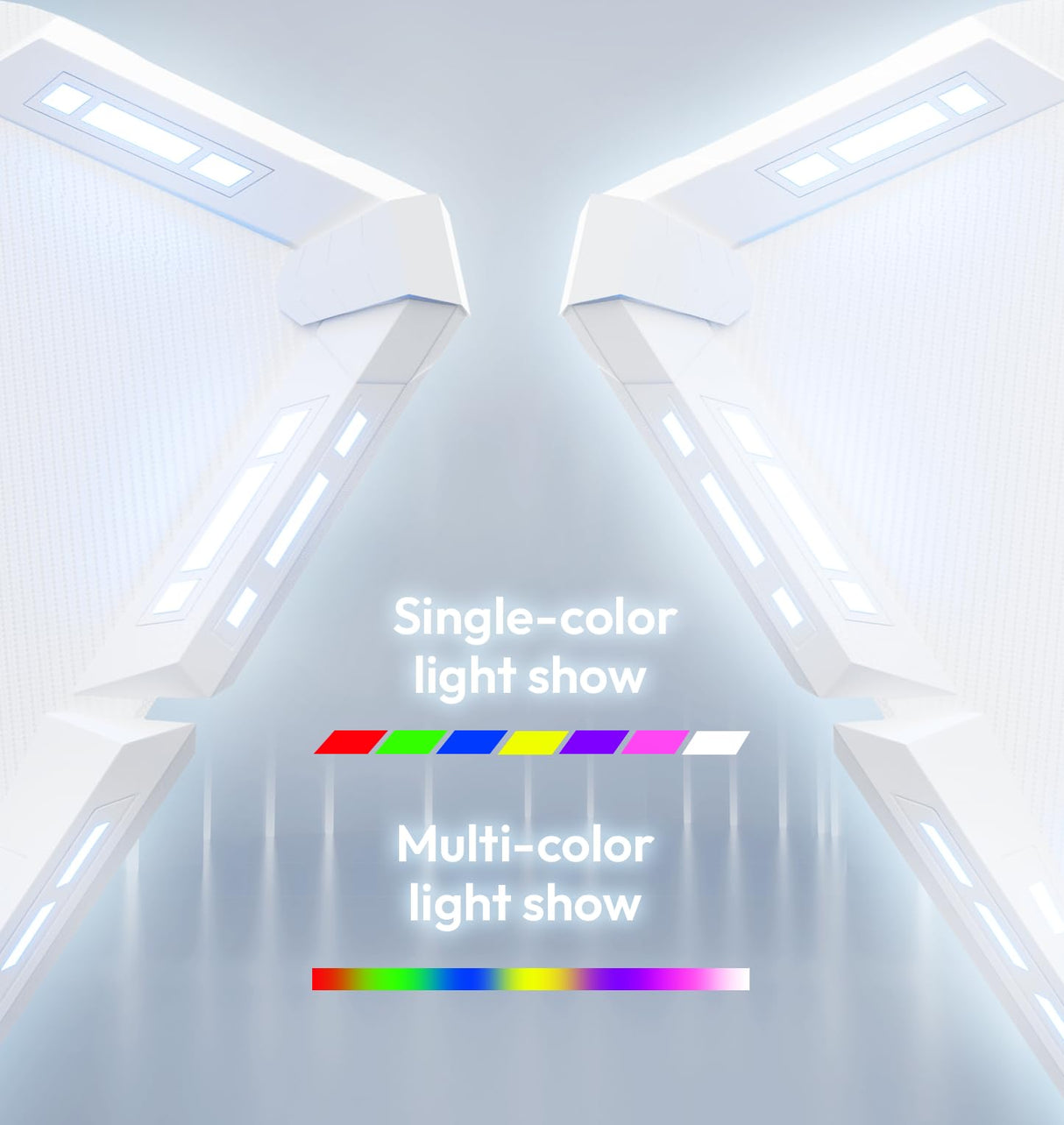 Dowinx Gaming Desk with LED Lights, RGB Gaming Computer Table with Carbon Fibre Surface, LED Home Office Desk with Remote Control, Pc Workstation with Cup Holder and Headphone Hook, 63 Inch, White Dowinx