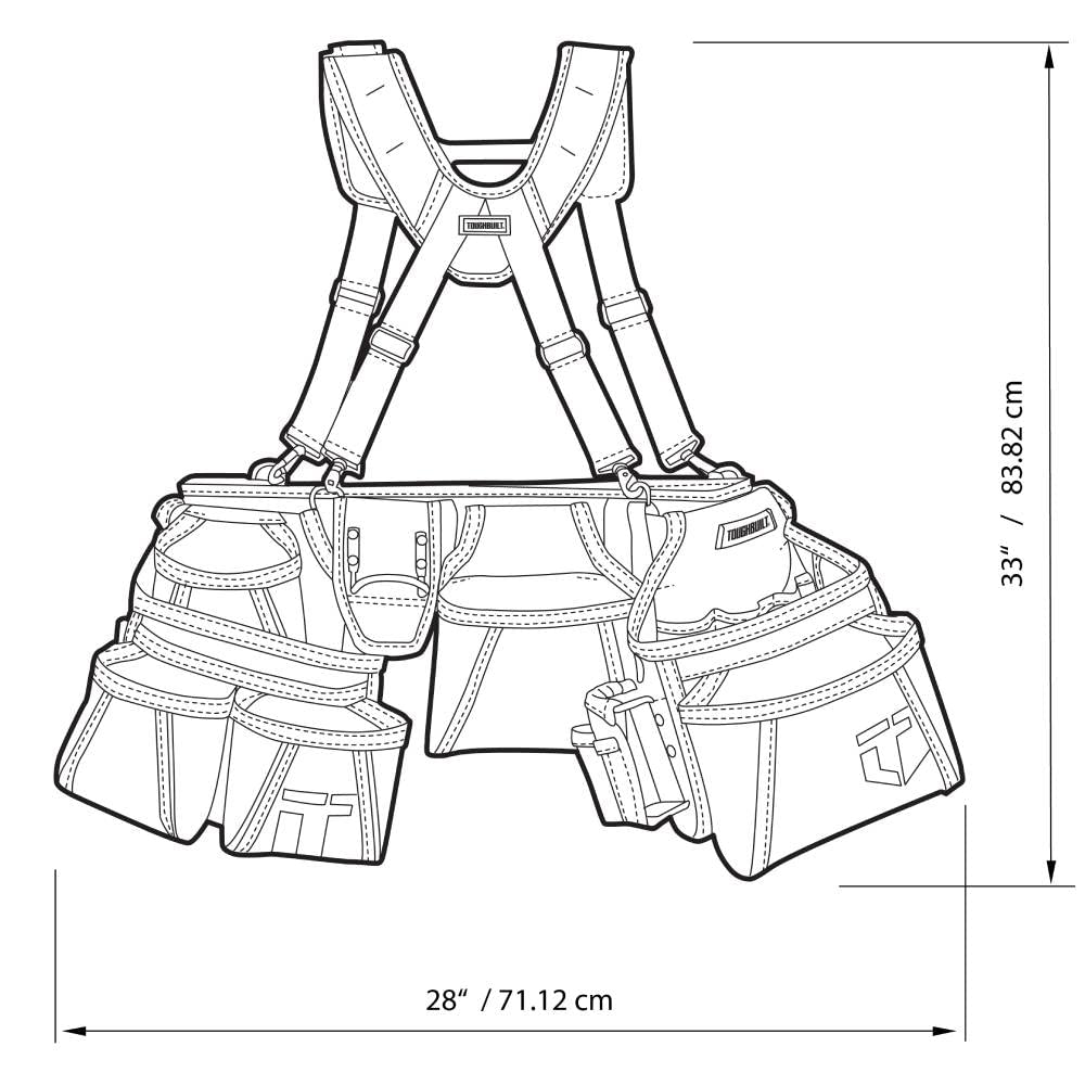 ToughBuilt - Pro Framer Suspension Rig with Pockets - Heavy Duty, Deluxe Premium Quality, Durable - Adjustable Size - (TB-301-6) ToughBuilt