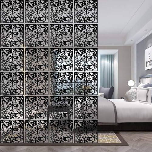 12+4PCS KEIBIKEIDI Hanging Room Divider Screens Made of Environmentally PVC, Simple and Modern Black Hanging Panel Screen for Decoration Home, Livingroom,Bedroom, Kitchen, Dining Room,Hotel and Bar KEIBIKEIDI