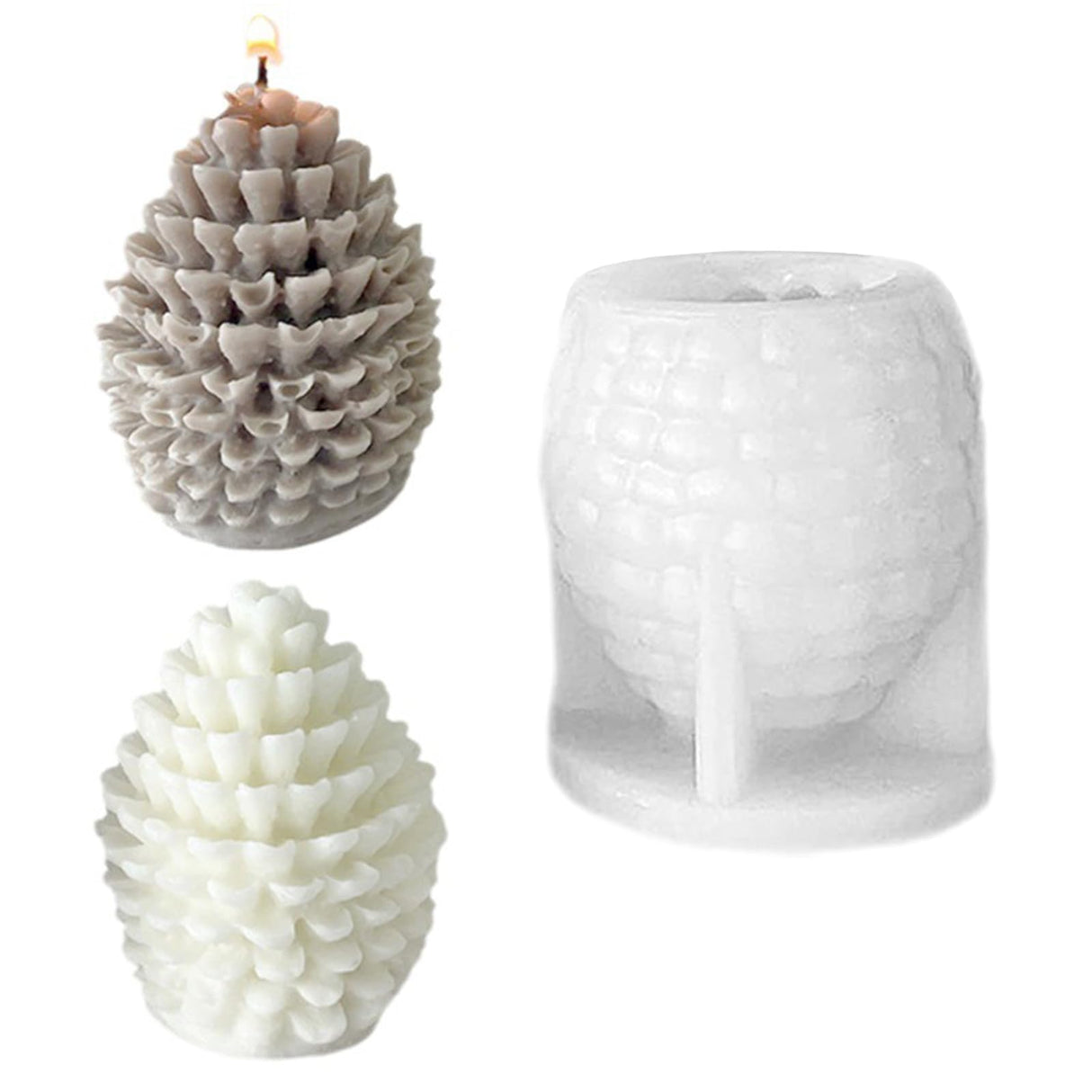 Christmas Pinecone Silicone Candle Molds Soap Mold 3D Xmas Theme Resin Concrete Mould DIY Supplies Ornament Mold Autumn Table Home Decor 1pcs RUSTAMM