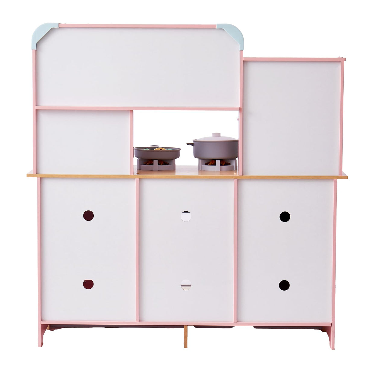 VEVOR Wooden Play Kitchen Toy, Play Kitchen for Kids with Lights and Sounds, Toddler Kitchen with Ice Maker, Oven, Sink, Microwaves, Fridge and Utensil and Fruit Accessory for Toddlers Ages 3-8, Pink VEVOR