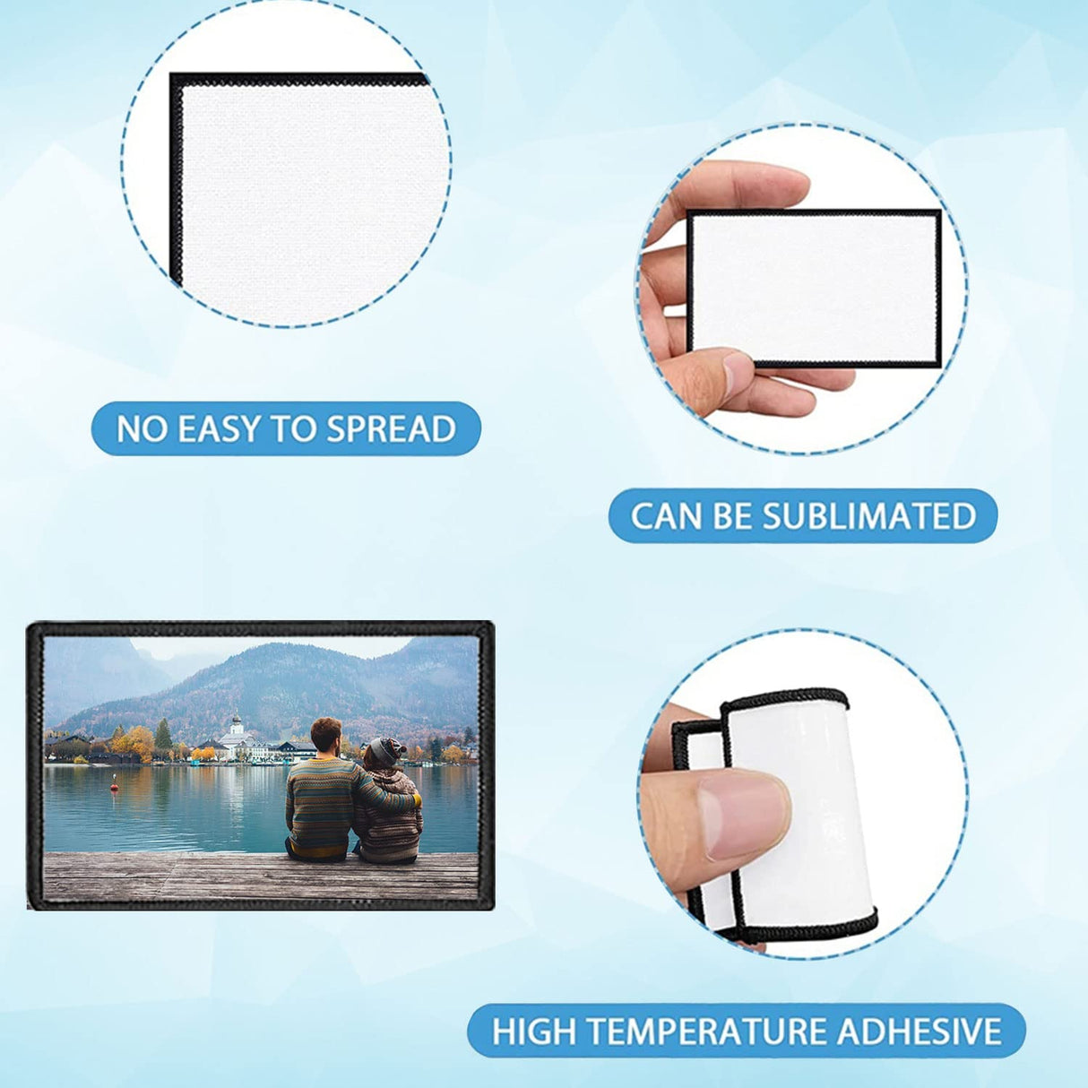 20 Pieces Blank Sublimation Patches 2 Shapes Fabric Iron-on Patch Repair Patches Decorative Patches for DIY Crafts, Hats Clothes Uniforms Shoes Bags Backpacks (Multiple) BOYIVI