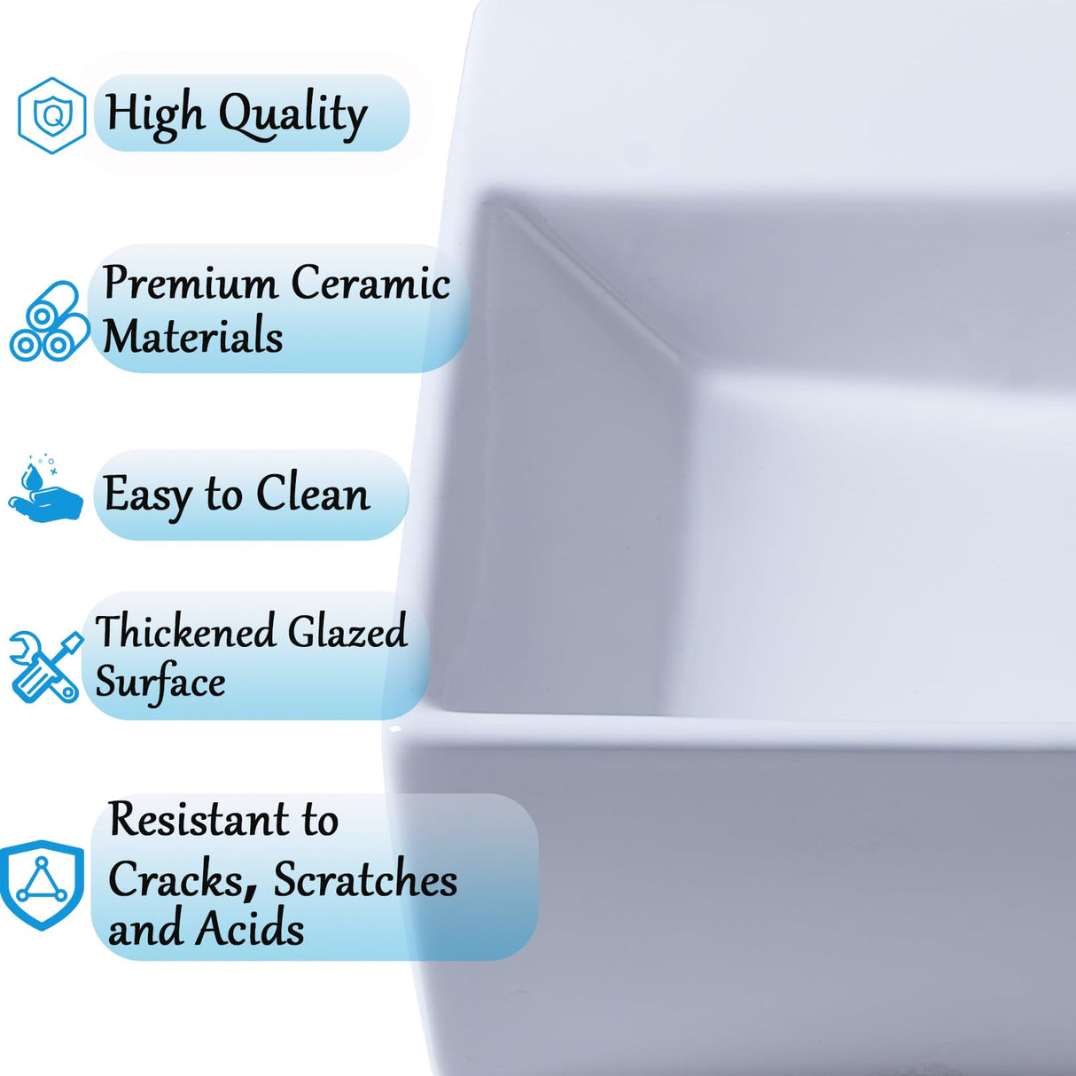 VCCUCINE 24"x14"Wall Mounted Bathroom Vessel Sink with Towel Rack,Wall Hung Porcelain Ceramic Sink,White Floating Rectangular Lavatory Vanity Small Bathroom Sink With Single Faucet Hole and Overflow VC CUCINE