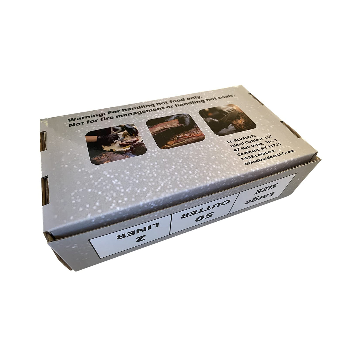 LavaLock Disposable Nitrile BBQ Gloves with Cotton Liners for Outdoor Cooking Grilling Smokers and Barbecue Competition, Chef or Kitchen use (Large 50 Count Black) LavaLock