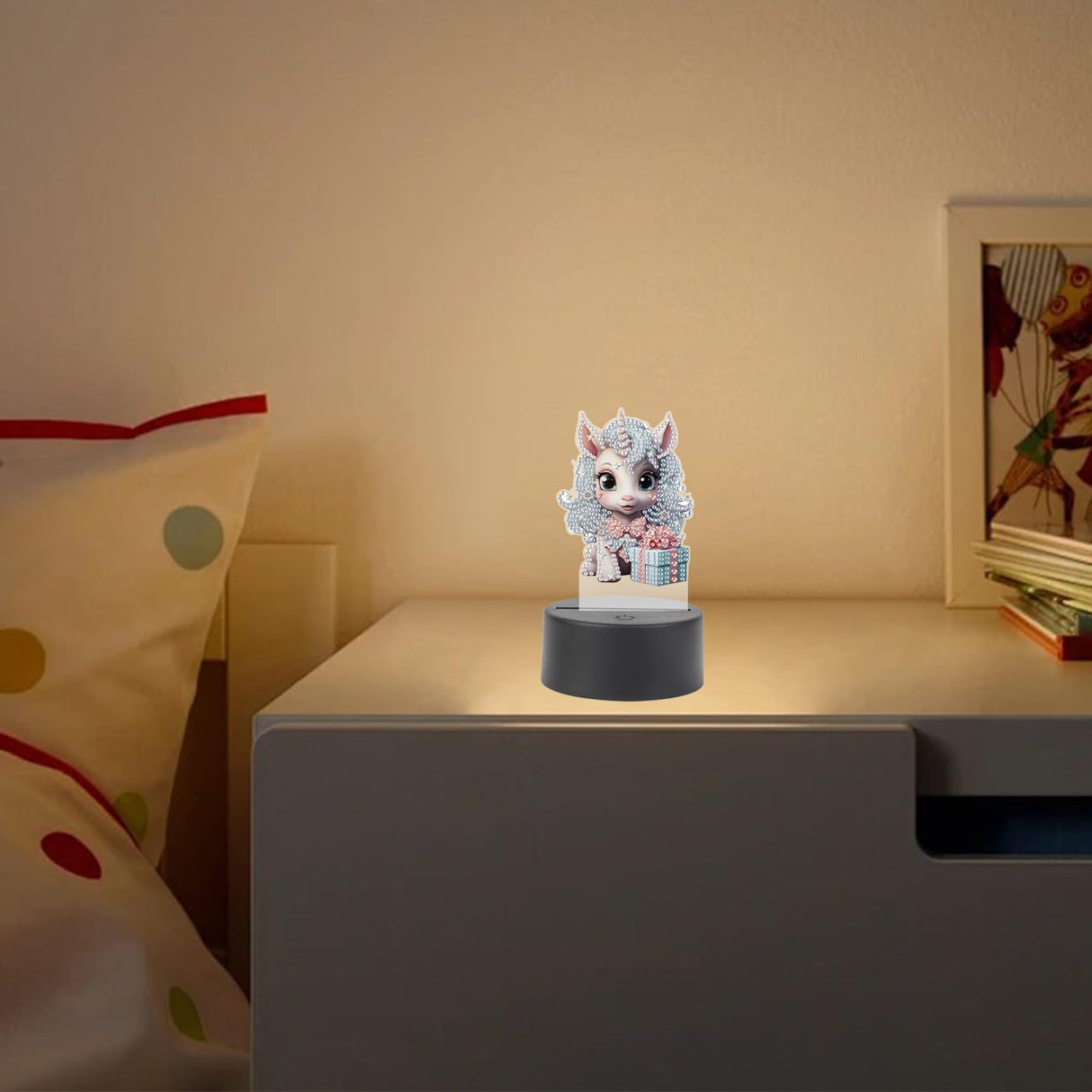 TDFERAN Diamond Painting Led Lights 5D DIY Unicorn Diamond Art Kits for Adults Lamp Diamond Art Room Lights Diamond Painting Kits Led Lights for Bedroom Gem Art Night Light for Room Decor TDFERAN