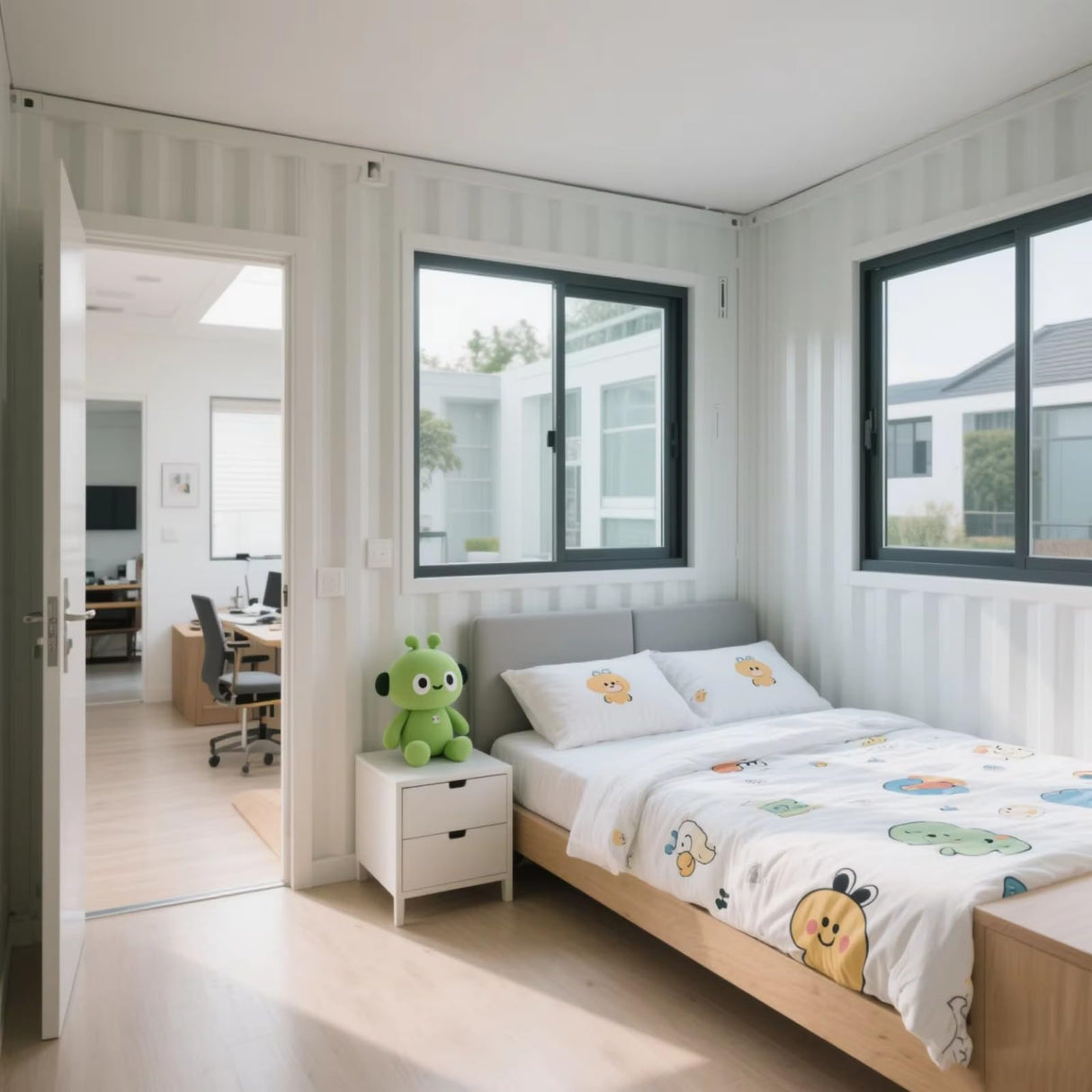 Tiny Home prefab Container House for Sale, 2 Bedroom 1 Bathroom Full Kitchen, Modular Foldable House to Live in for Adults, Mobile Expandable Tiny Homes, Portable prefabricated Living Spaces Generic