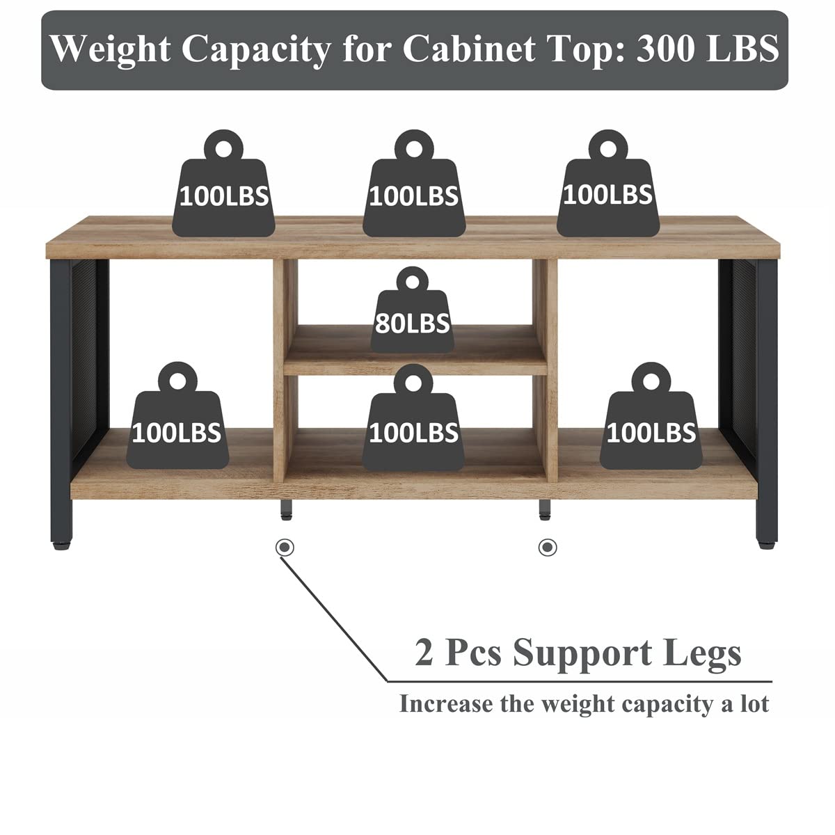 FATORRI Coffee Table for Living Room, Rustic Wood Center Table with Shelves, Farmhouse Rectangle Cocktail Tea Tables (Rustic Oak) FATORRI