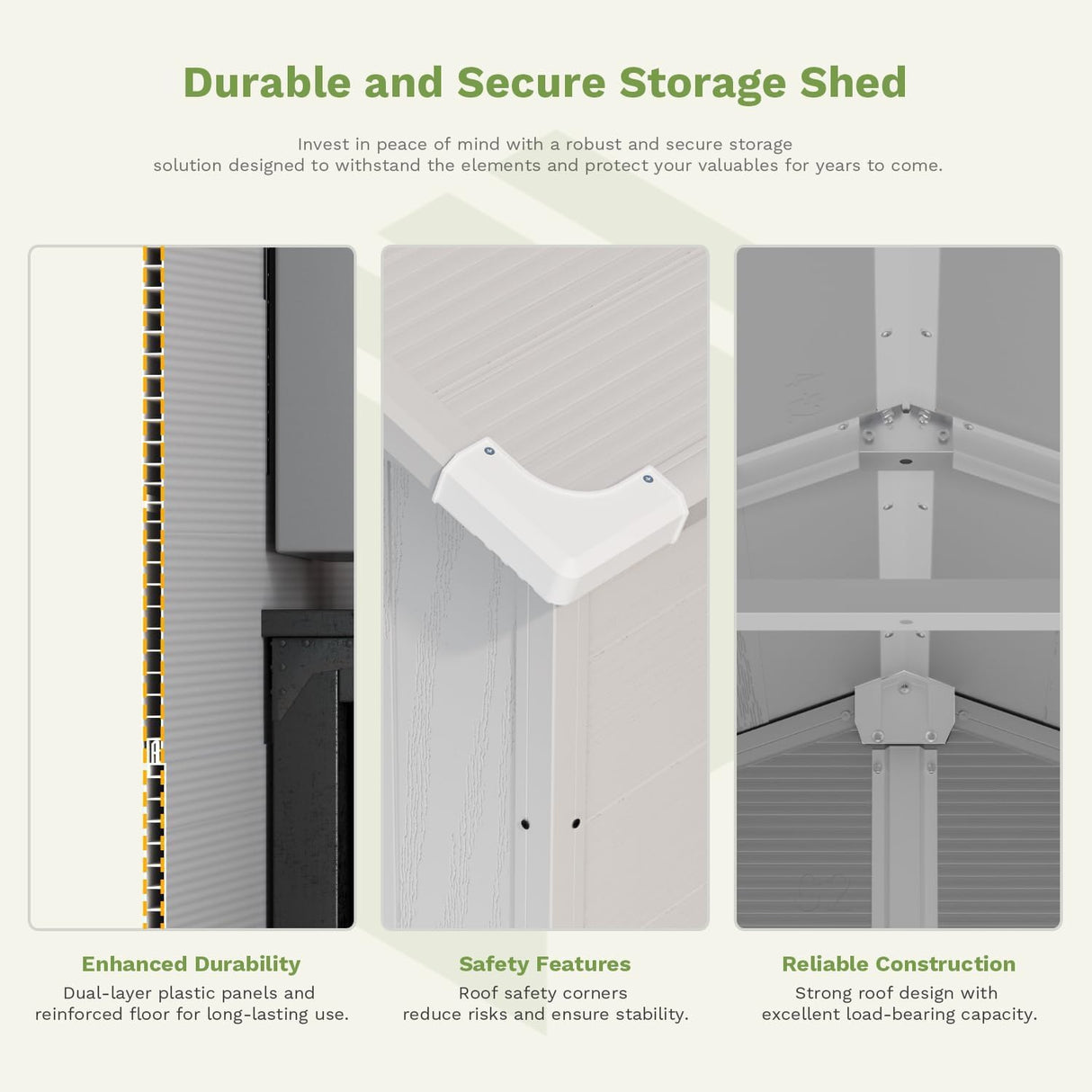 Patiowell 6x6 FT Outdoor Storage Shed with Floor - Resin Tool Shed with Lockable Door & 2 Windows, Easy Assembly for Garden, Backyard, Lawn Equipment, Light Grey Patiowell