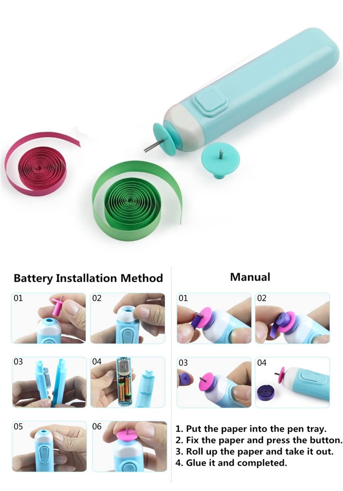 YURROAD Paper Quilling Kit 3mm/5mm/10mm 1740pcs Quilling Paper Strips Quilling Tool Set with Storage Box with Quilling Electric Slotted Pen Needle Curler Crimper Comb Board Template Border Buddy Tower YURROAD