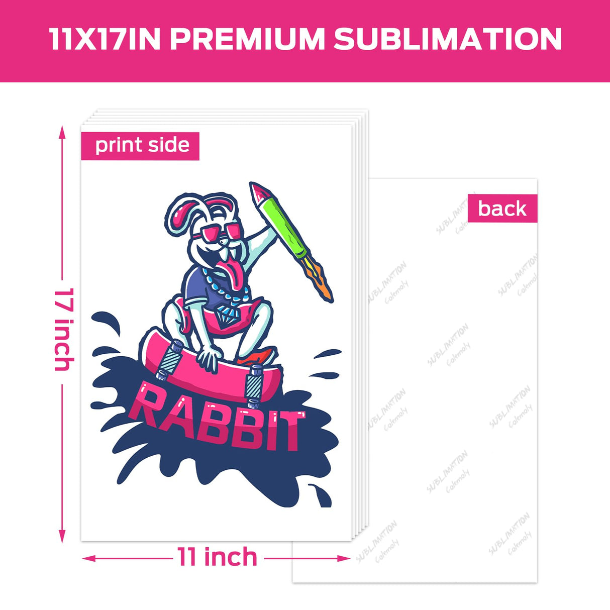 Colemoly Sublimation Paper 11x17, 210 Sheets 125g Heat Transfer Paper Use with Thermal Sublimation Transfer Ink and Any Inkjet Printers for Ceramic Mug, Polyester T-shirt, Cell Phone Case Colemoly