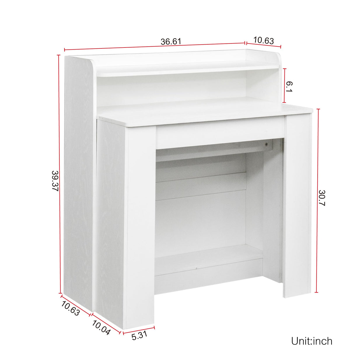 Extendable Dining Table with Storage 20"-98" Extendable Console Table Transformer Dining Table w/ Extension Leaves White Wood Rectangular Expandable Kitchen Table for 6 8 10 12 People Space Saving Henf