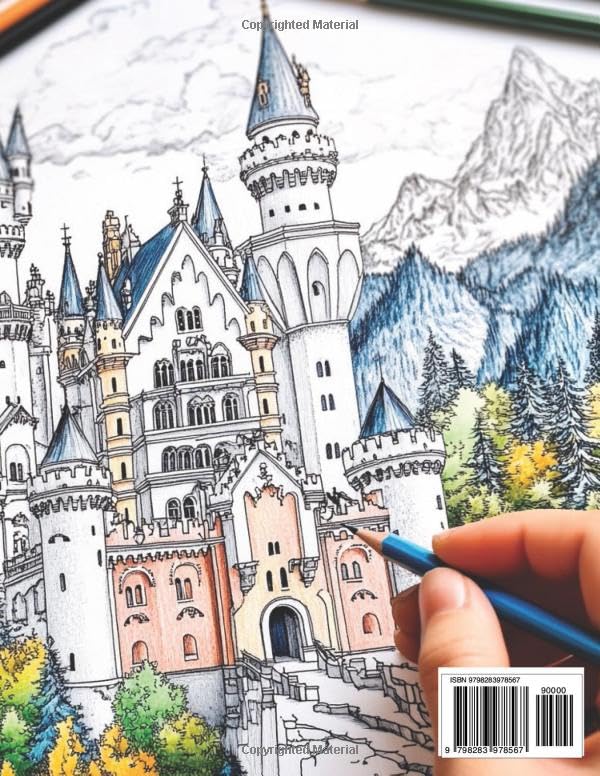 Great Castles of the World: Germany Edition: An Adult Coloring Book of Historic Castles, Palaces, and Ruins Majosta