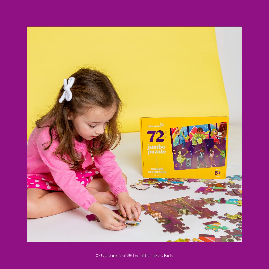Upbounders Musical Crossroads Kids Puzzle | 72 Piece Jumbo Jigsaw Puzzles for Kids Boys Girls Ages 5-9 | Music Themed | Joyfully Diverse Multicultural Upbounders