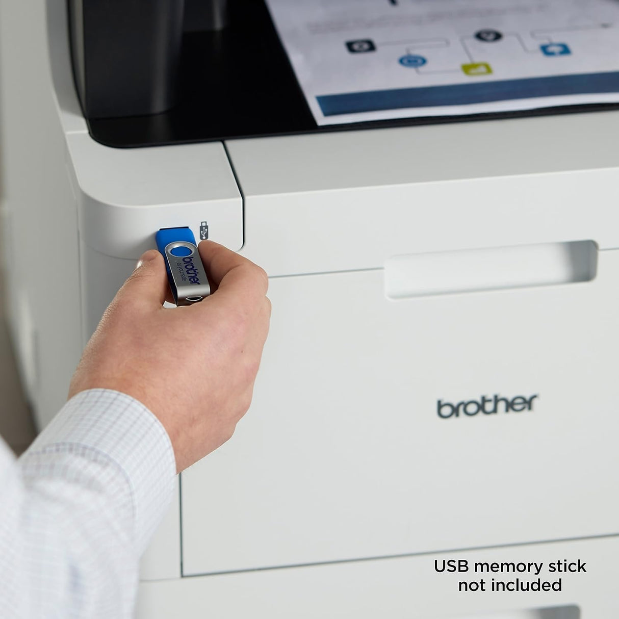 Brother MFC‐L8905CDW Business Color Laser All‐in‐One Printer, 7” Touchscreen Display, Duplex Print/Scan, Wireless, White Brother