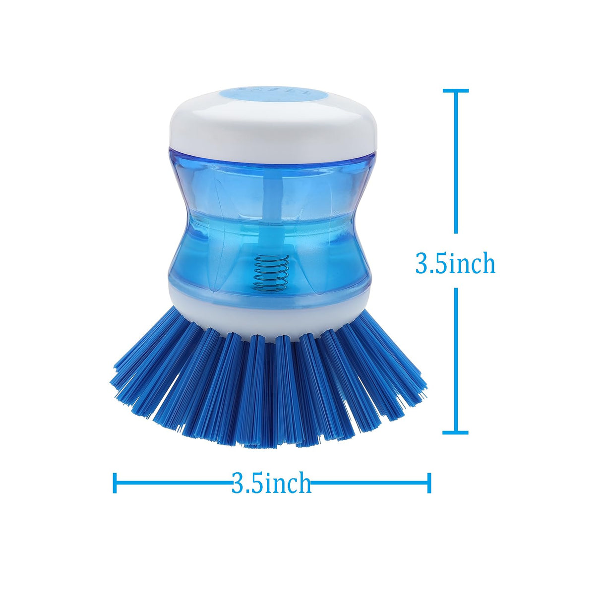 Dish Brush with Soap Dispenser for Dishes Pot Pan Kitchen Sink Scrubbing, Blue 2pcs YeuDeuy