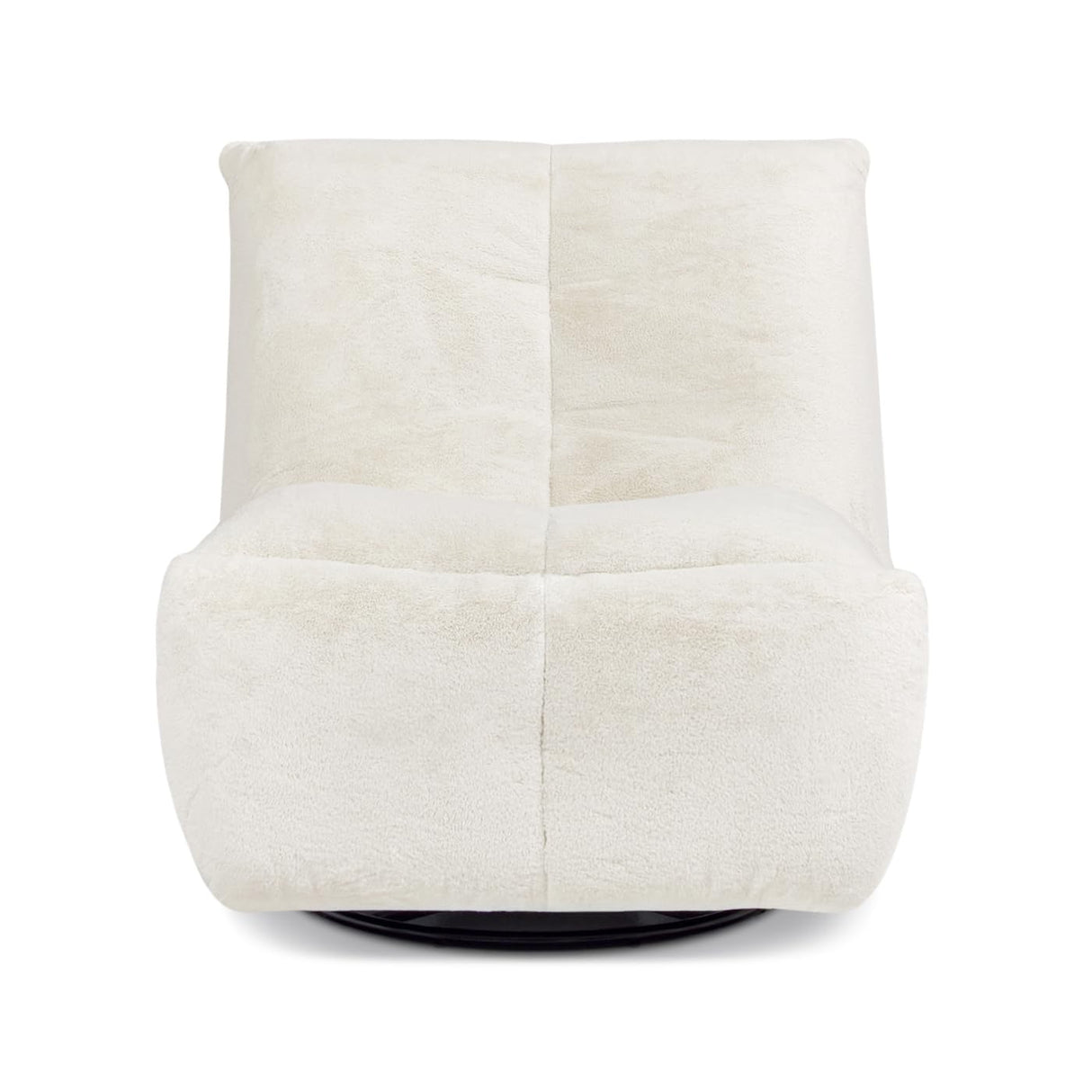 Jennifer Taylor Home Rearden 35.5" Swivel Glider Manual Recliner Armless Large Oversized Lounge Gaming Chair, Pearl White Short Faux Fur Jennifer Taylor Home