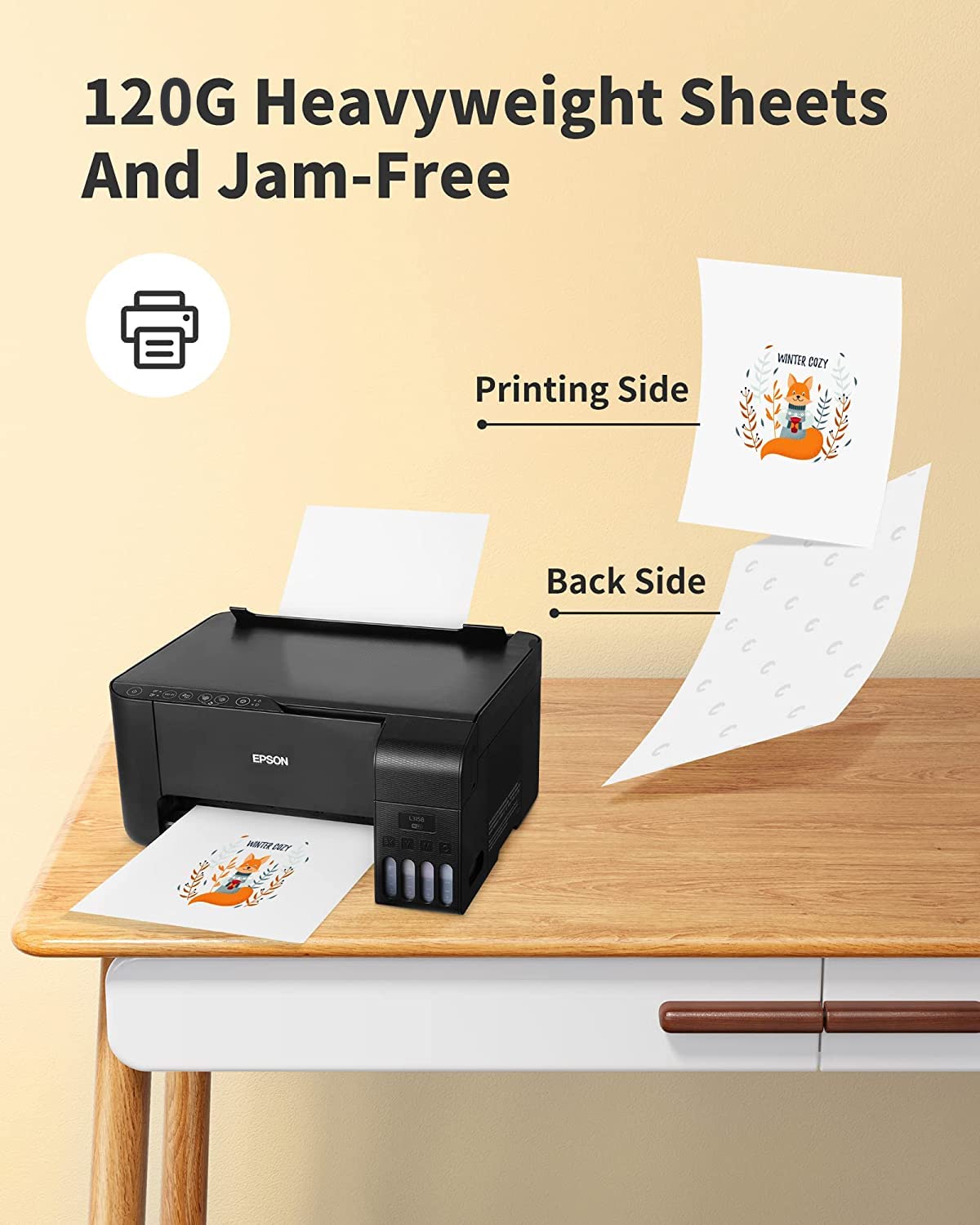 Hiipoo Sublimation Paper 8.5x11 Inch, Work with Sublimation Ink and E Sawgrass Inkjet Printers for Mugs T-Shirts Light Fabric and Other Sublimation Blanks (110 Sheets, 120G) (A-8.5x11) Hiipoo