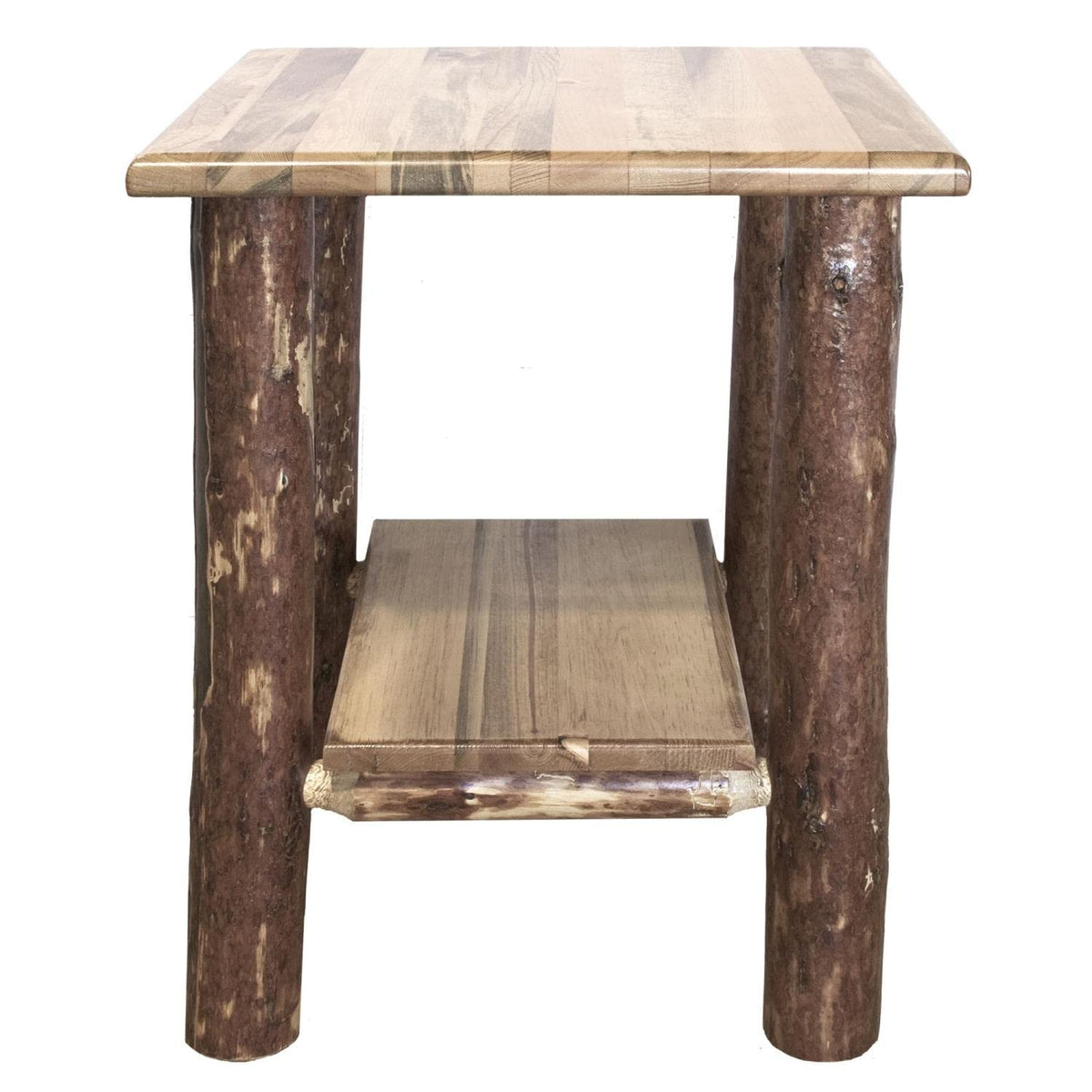 Montana Woodworks Log Nightstand with Shelf - Glacier Country Collection Montana Woodworks