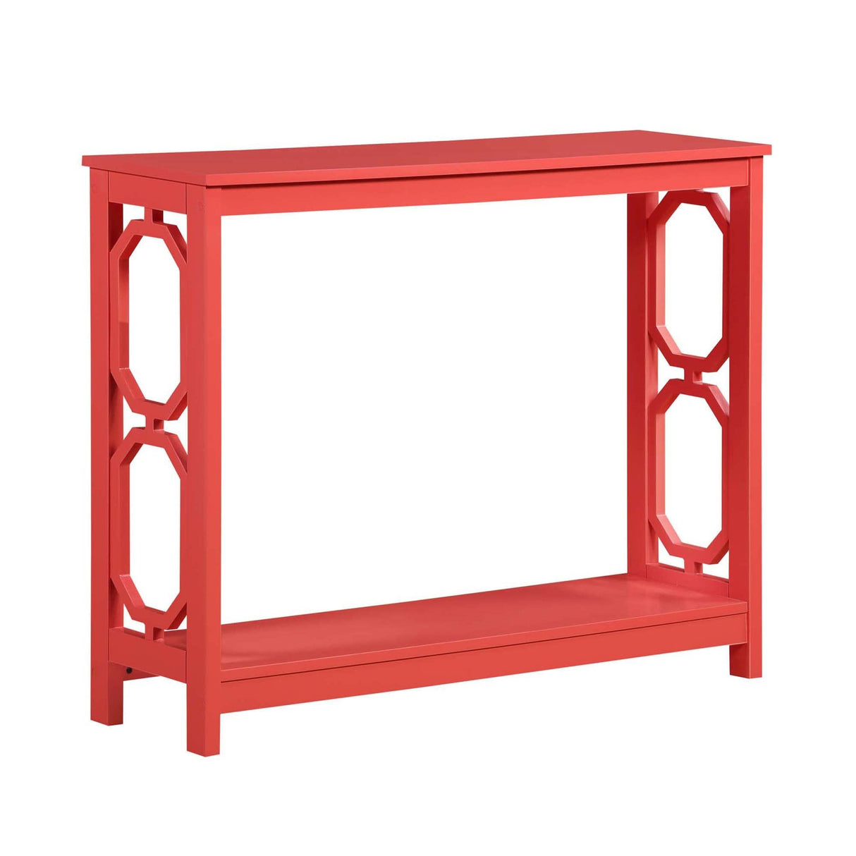 Convenience Concepts Omega Console Table with Shelf, Coral Convenience Concepts