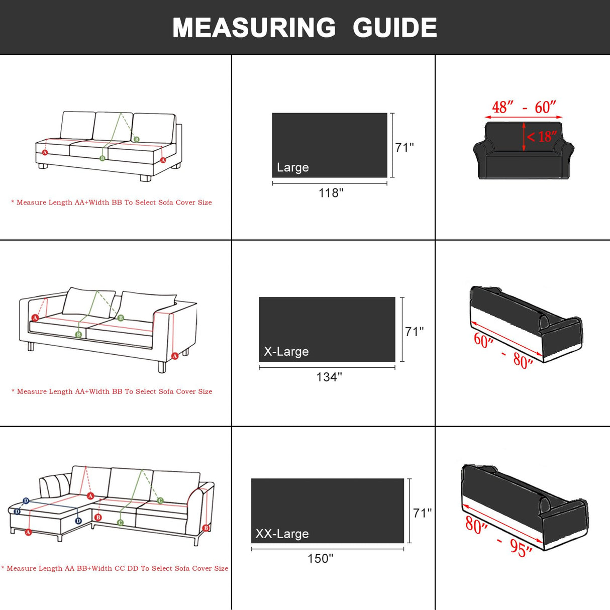 STACYPIK Thick Christmas Boho Couch Cover Chenille Cat Dog Anti-Scratch Sofa Cover Black White Plaid Sectional Couch Cover Washable Couch Protector for 2 Cushion Couch Futon Loveseat Cover-71x118IN STACYPIK