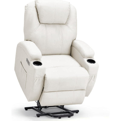 Esright Power Lift Recliner Chair for Elderly, Electric Lift Chair Sofa with Side Pockets, USB & Type-C Ports, Cup Holders, Beige, Fabric