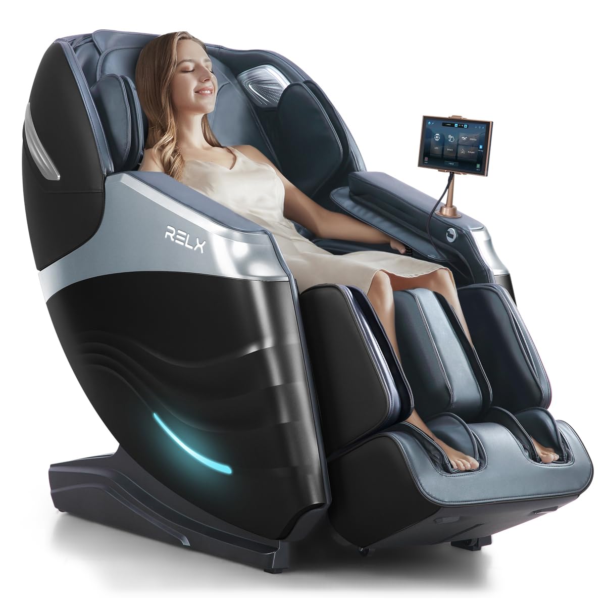 RELX 2026 Massage Chair Full Body, 20 Modes Zero Gravity SL-Track Shiatsu Massage Chair Built-in Heat System, Airbag Massage with Body Scan, Deep Yoga Stretch, Calfrest Extension and AI Control(Black) RELX