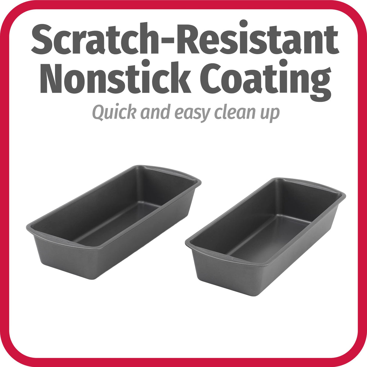 GoodCook Set of 2 Extra Large 13" x 5" Nonstick Steel Bread Loaf Pans, Gray - Set of Two Loaf Pans, Even Heat Distribution, Scratch-Resistant Nonstick Coating, Durable Construction, Easy to Clean GoodCook