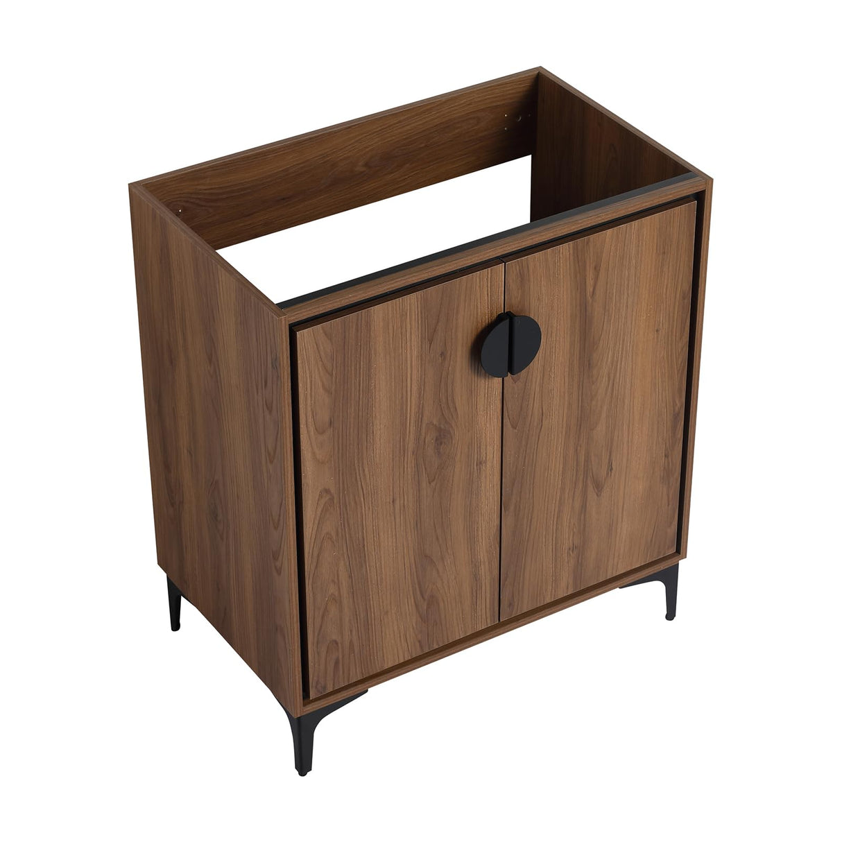 Modern 30-Inch Free Standing Bathroom Vanity Base with 2 Doors - Brown Storage Cabinet Generic