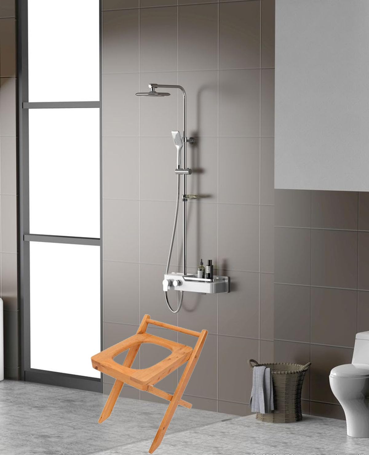 AMGBYMGB Foldable Yoni Steam Seat,Wooden Steaming Seat with Four Legs,Yoni Steamer Chair,Three-Dimensional Toilet,Bathroom Antiskid Shower Stool,Steaming Chair V Steam at Home Kit 15.7“H,No Steamer AMGBYMGB