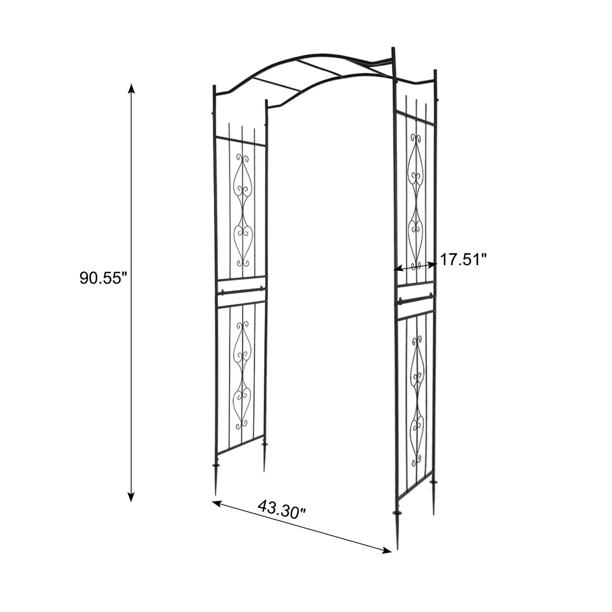 VINGLI Garden Arbor, Arch for Wedding Ceremony Party, Christmas Garden Decor Steel Garden Trellis for Plant Climbing, Pergola for Garden, Backyard, Lawn (Bridge Top) VINGLI