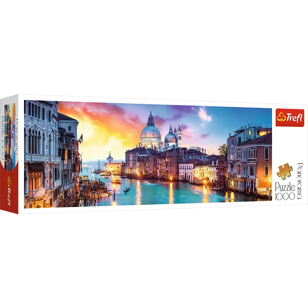 Trefl Panorama Canal Grande, Venice 1000 Piece Jigsaw Puzzle Red 27"x19" Print, DIY Puzzle, Creative Fun, Classic Puzzle for Adults and Children from 12 Years Old Trefl