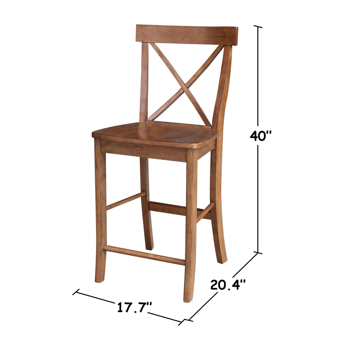 International Concepts X-Back Counter Height Stool,Brown IC International Concepts