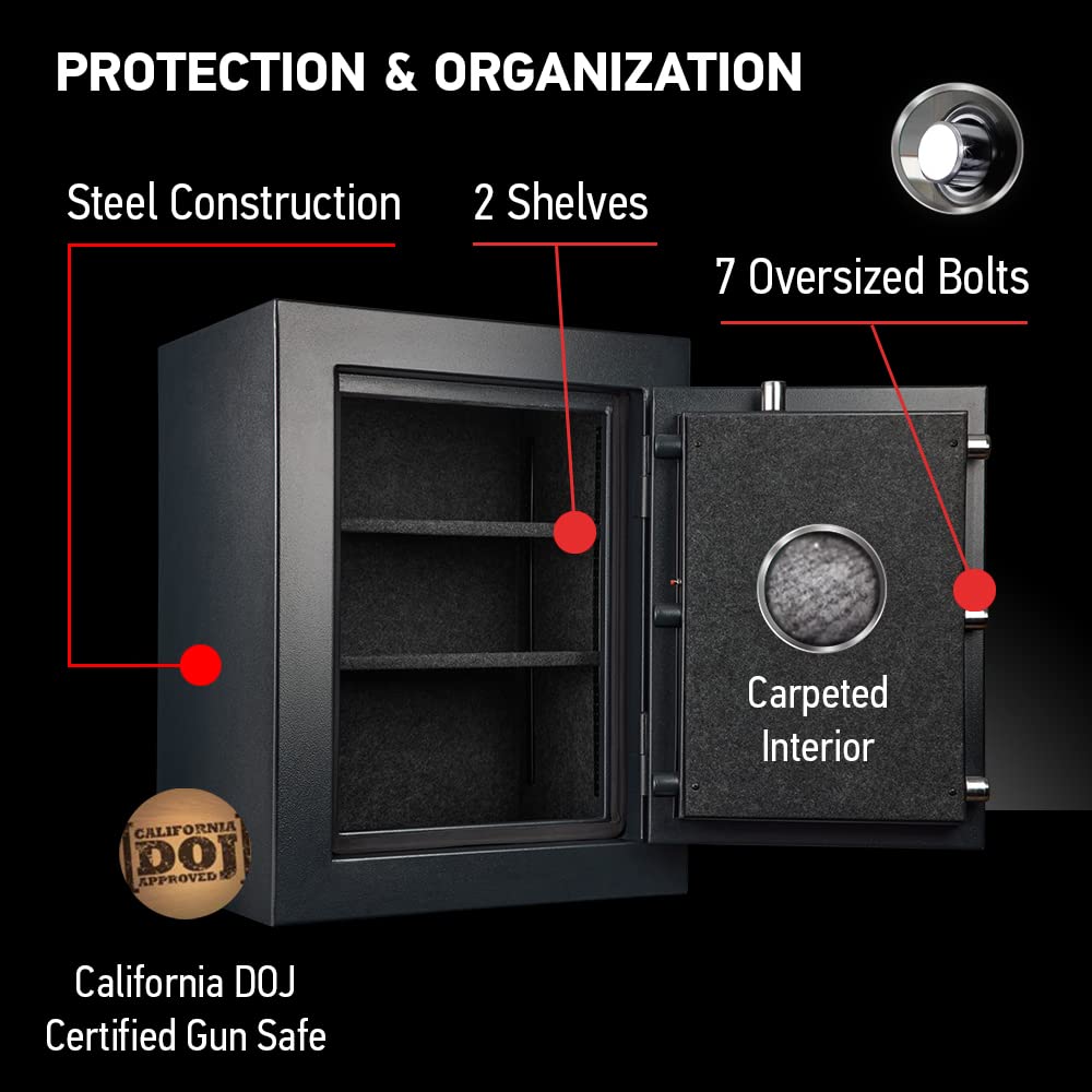 SentrySafe Fireproof and Waterproof XX-Large Black Steel Home Safe, DOJ-Certified with Digital Keypad Lock for Guns or Documents, 3.39 Cubic Feet, 27.8 x 21.7 x 19 Inches, EF3428E SentrySafe