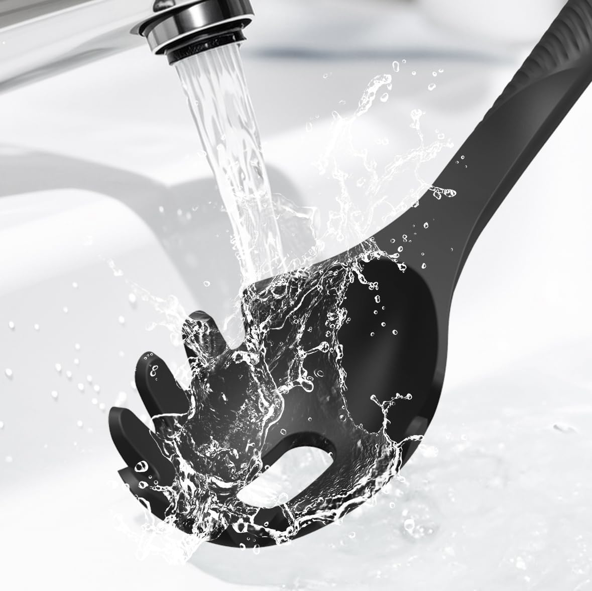 Silicone Cooking Utensils Set - 600°F Heat Resistant, Nonstick Kitchen Utensil Set with Spatulas, Spoons, Whisk, Tongs, BPA Free, Dishwasher Safe, Black USECANO