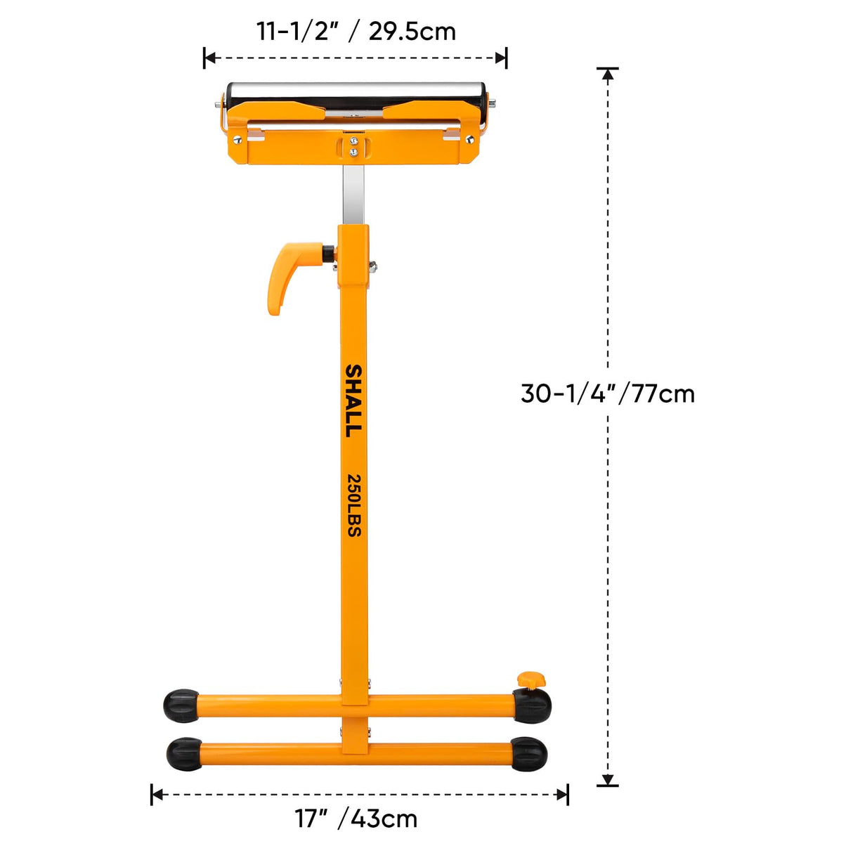 SHALL 2-Pack Folding Roller Stand - Heavy Duty 250 LBS Load Capacity - 27.8-43'' Adjustable Height - for Table Saw Outfeed Woodworking SHALL