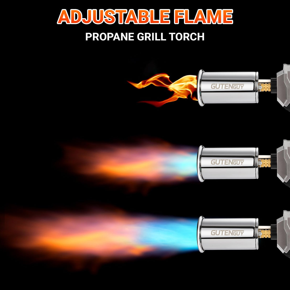 Gutenguy Powerful Propane Grill Torch Gun, Sous Vide Torch With Adjustable Flame, Flame Torch Thrower Gun Charcoal Lighter for BBQ, Campfire, Searing Steak, Cooking (Tank Not Included) Gutenguy