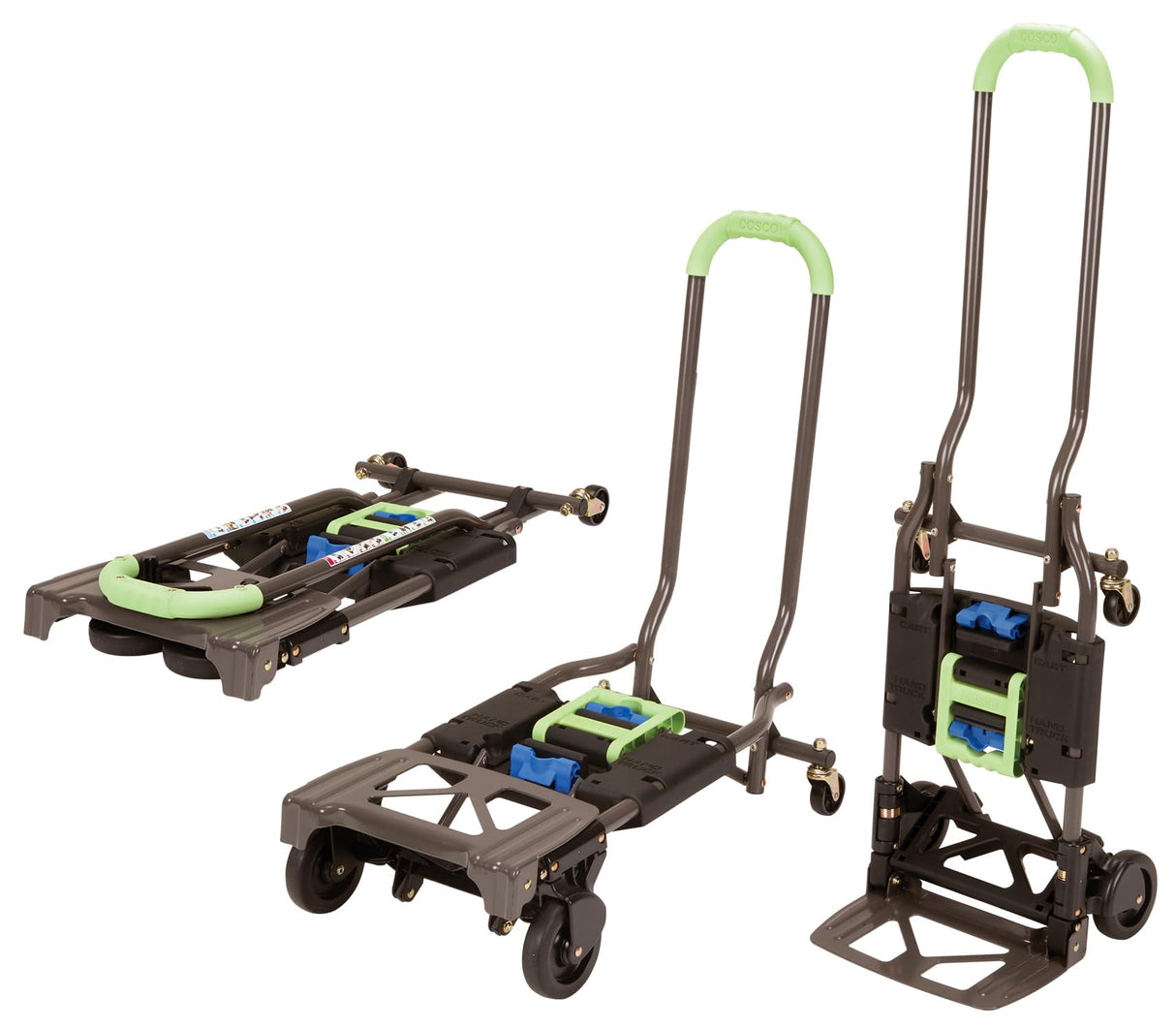 COSCO Shifter Multi-Position Folding Hand Truck and Cart, 300 lb. Weight Capacity, Green, 12222PBG1E Cosco