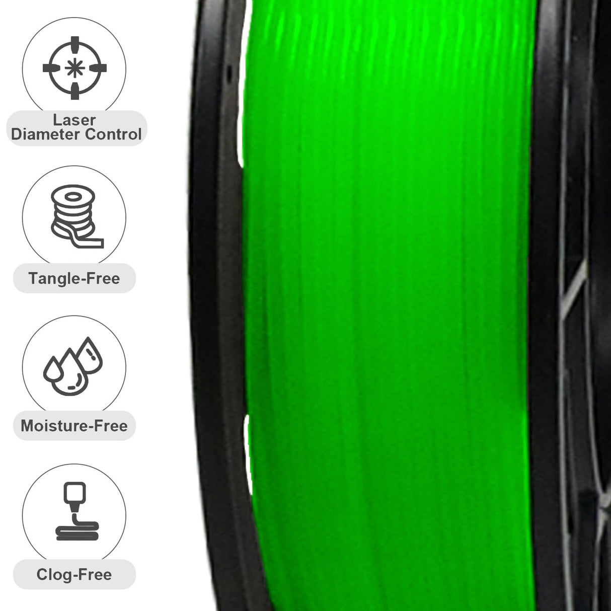 RepRapper 4 x 250g Glow Colors Pack, Glow in The Dark PLA Filament 1.75mm (+- 0.03mm) for 3D Printer, 4x250g Spools - Yellow, Purple, Green, White to Rainbow RepRapper