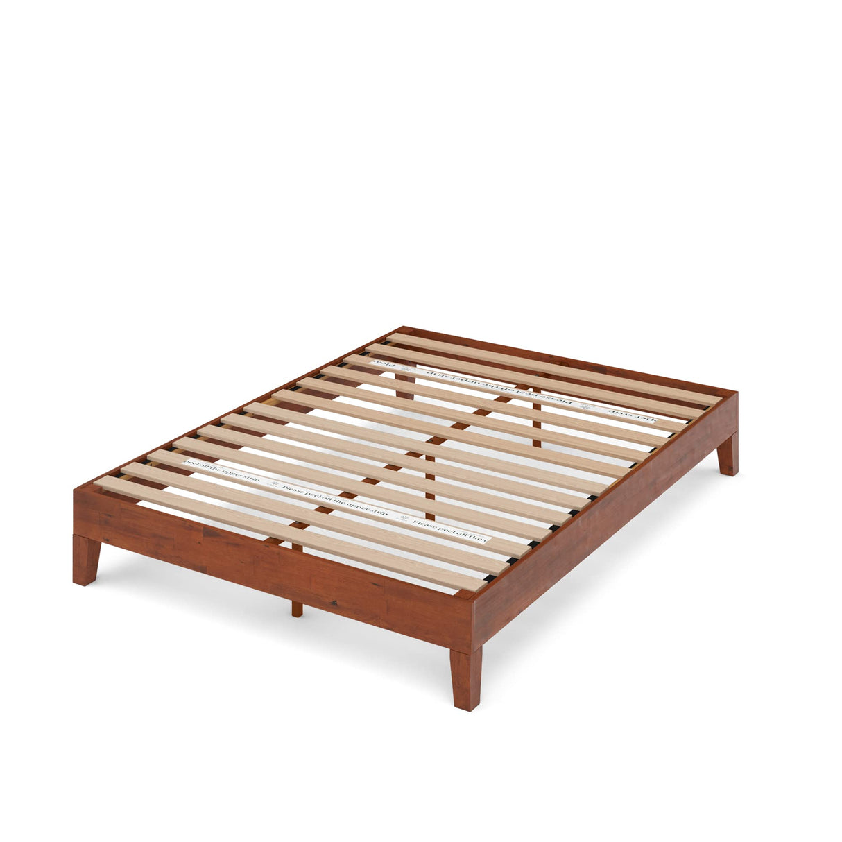 Zinus Wen Deluxe Cherry Wood Platform Bed Frame – No Box Spring Required, Easy Assembly, Queen Size Zinus