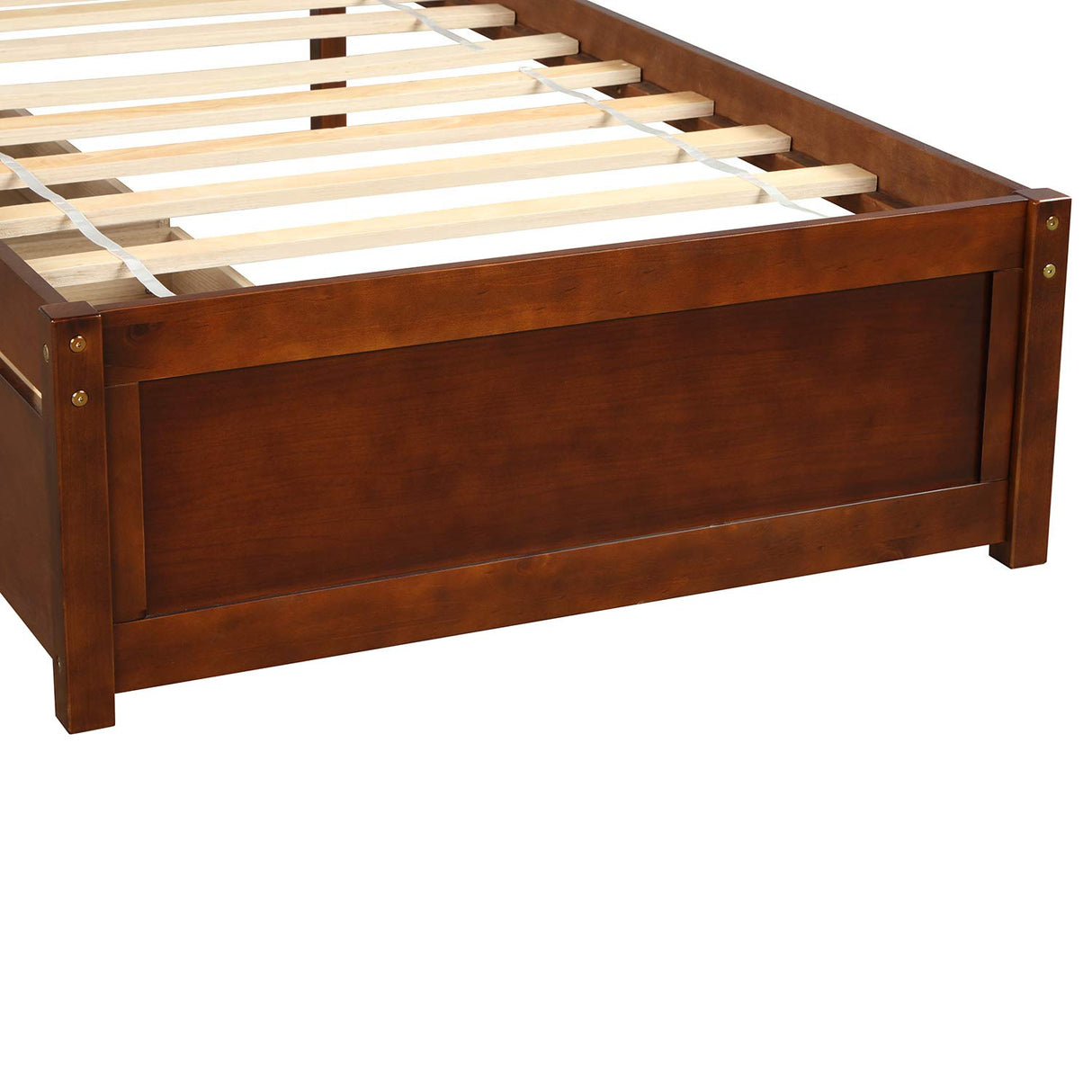 Harper & Bright Designs Twin Bed Frame, Wood Platform Bed with Storage Drawers and Headboard (Walnut) Harper & Bright Designs